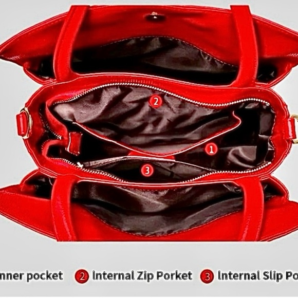 NWOT~Genuine LEATHER Floral Embossed Luxury- Satchel/Handbag/Shoulder bag - Picture 4 of 10